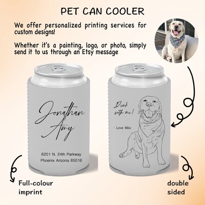 Cheers Personalized Pet Can cooler, beer hugger, Stubby Cooler, engage party favor, promotional product, wedding favor gift - image2